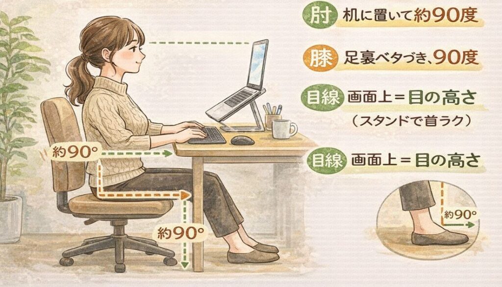 PC作業の「90度の法則」