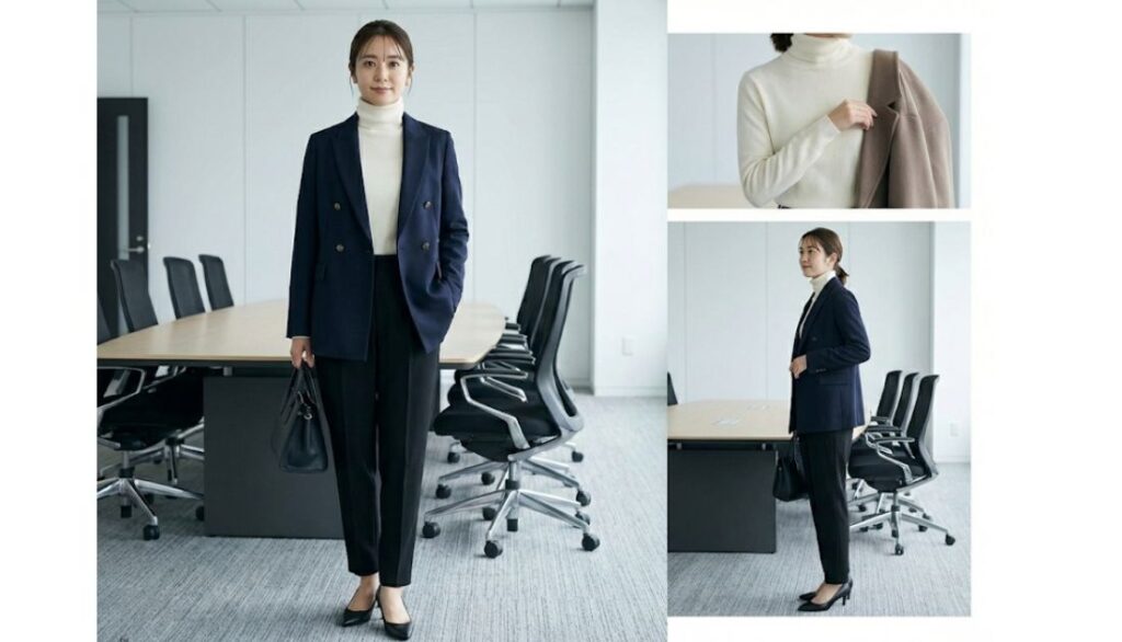 【水曜日】社内会議や来客対応。「ジャケットON」できちんと見え