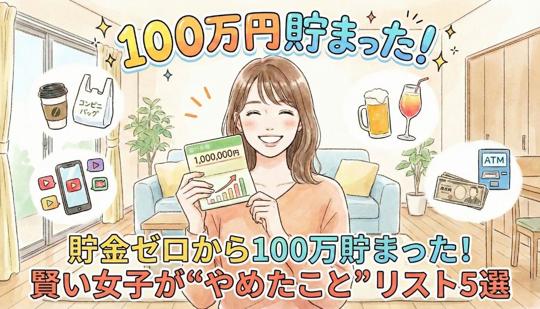 【保存版】貯金ゼロから100万貯まった!賢い女子が“やめたこと”リスト5選
