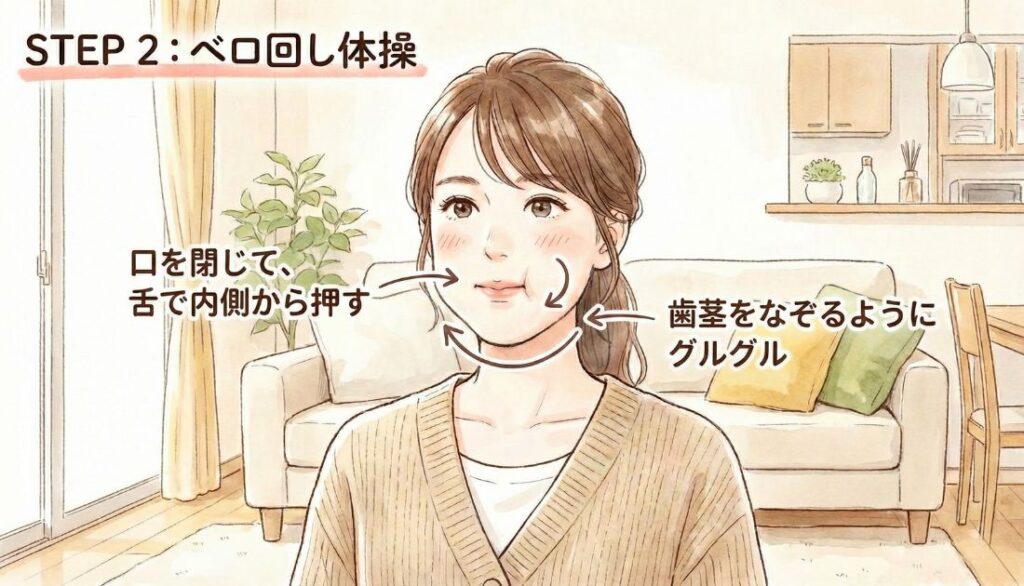 ベロ回し体操のやり方