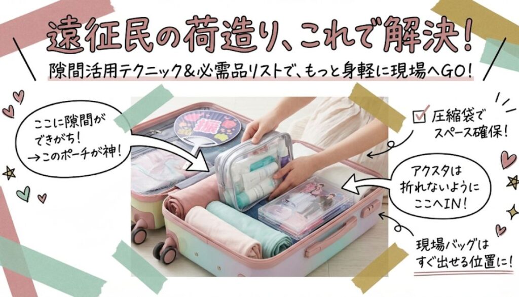遠征の荷造りが楽しくなる！キャリーケースにシンデレラフィットする収納＆パッキング術