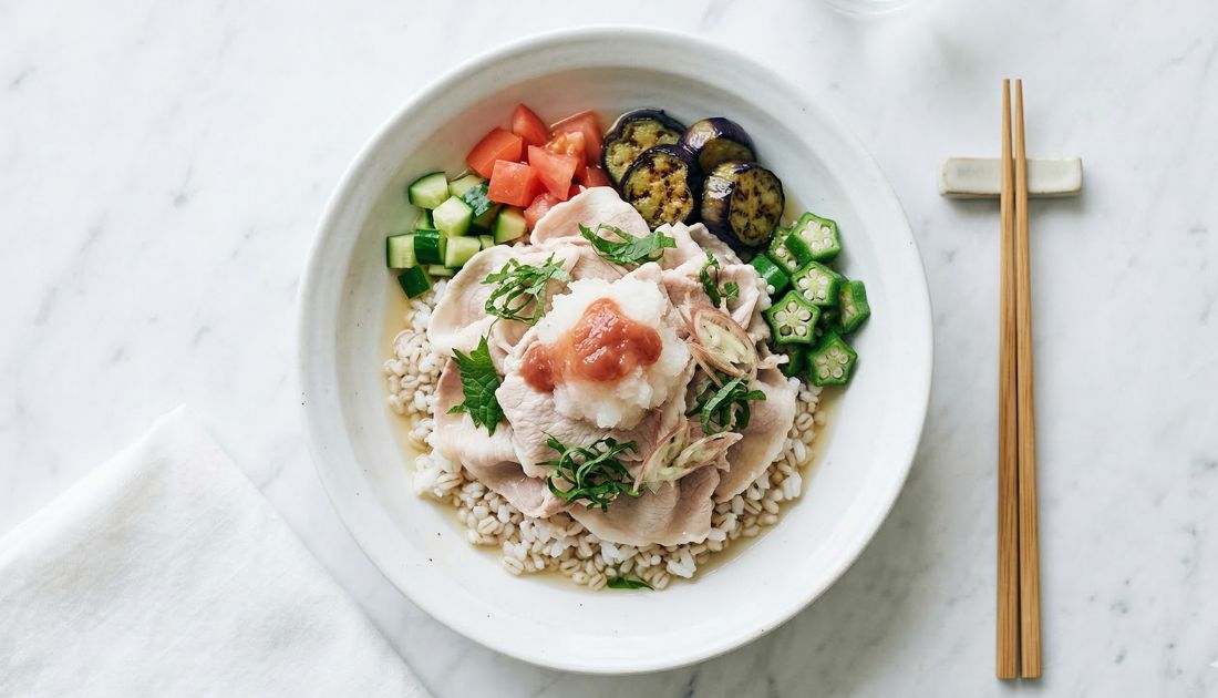 豚しゃぶ梅おろしと夏野菜のさっぱりボウル