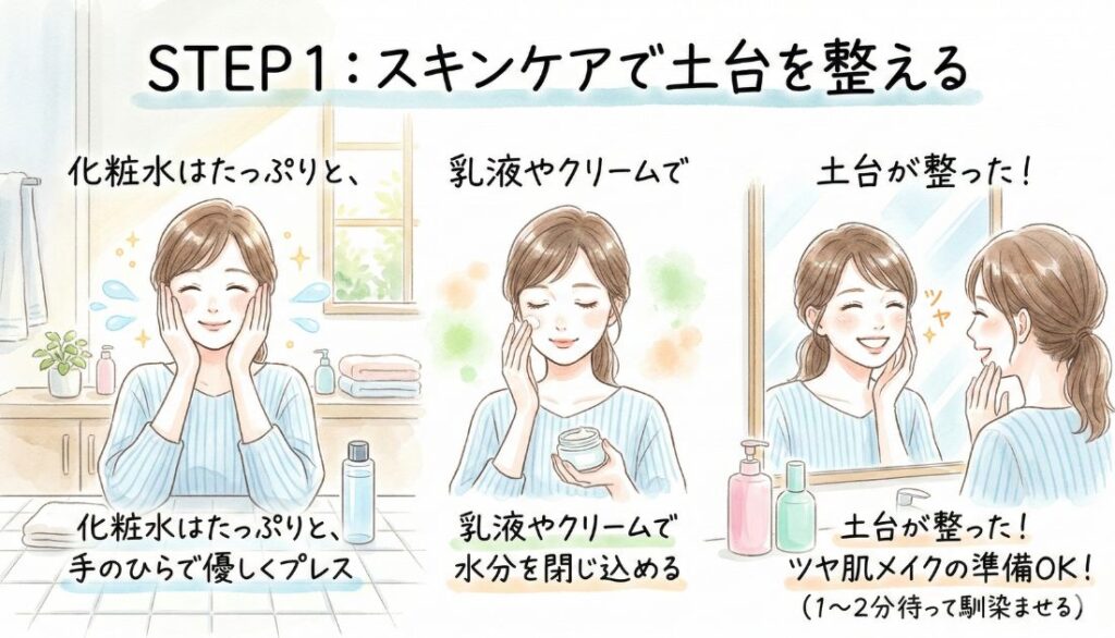 スキンケアで土台を整える