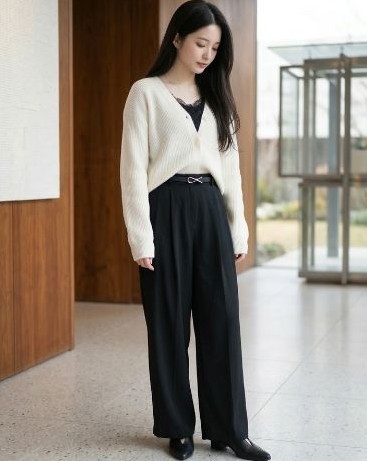 カーディガンを羽織って「主役」にする春レイヤードコーデ