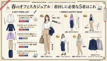 春のオフィスカジュアルは5着でいい！1週間着回しコーデ術