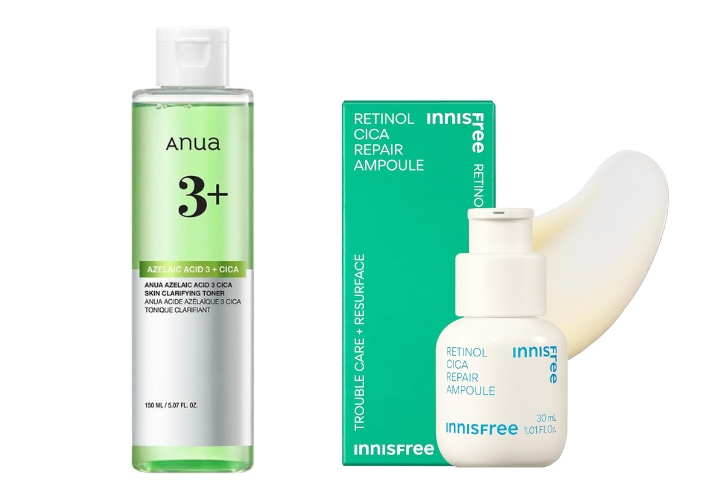 Anua AZトナー3% × イニスフリー レチノールセラム
