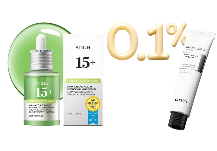 Anua アゼライン酸15 × COSRX レチノール0.1